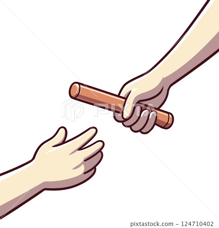 傳遞接力棒的手的插圖 傳遞接力棒的手的插圖 124710402