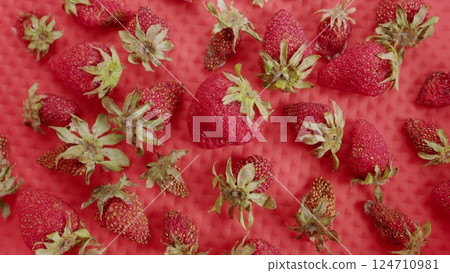 Fresh Strawberries on a Vibrant, Colorful Background Ready for Photography and Enjoyment Fresh Strawberries on a Vibrant, Colorful Background Ready for Photography and Enjoyment 124710981