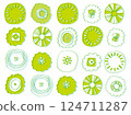 Cute handwritten Nordic pattern background_green 124711287