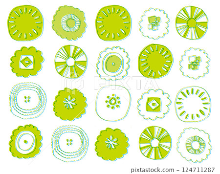 Cute handwritten Nordic pattern background_green Cute handwritten Nordic pattern background_green 124711287