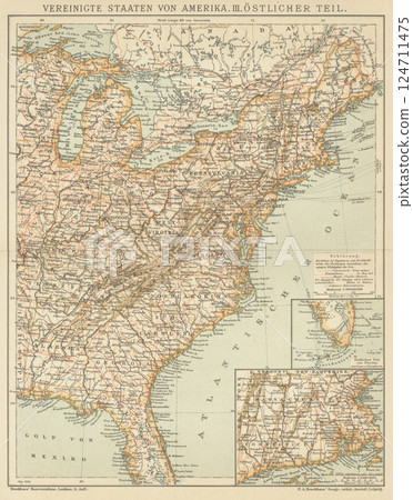 Early 20th Century World Map, America, East Coast Early 20th Century World Map, America, East Coast 124711475