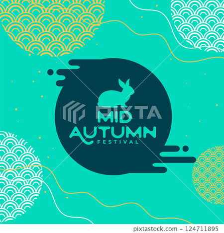 decorative mid autumn season background in chinese style 124711895