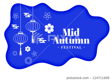 happy mid autumn event card for the chinese and korean festivals 124711899
