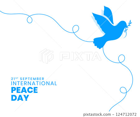 21st september world peace day poster with dove bird in papercut style 124712072