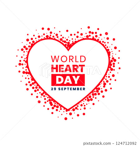 29th september world heart day background for global support and awareness 124712092