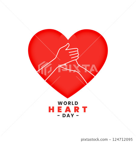 happy world heart day background for medical care and cure 124712095