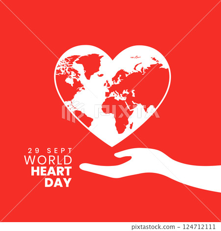 29th sept international heart day poster for medical help ad support 124712111
