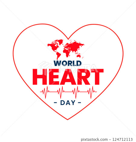 happy international heart day background for medical support and awareness 124712113