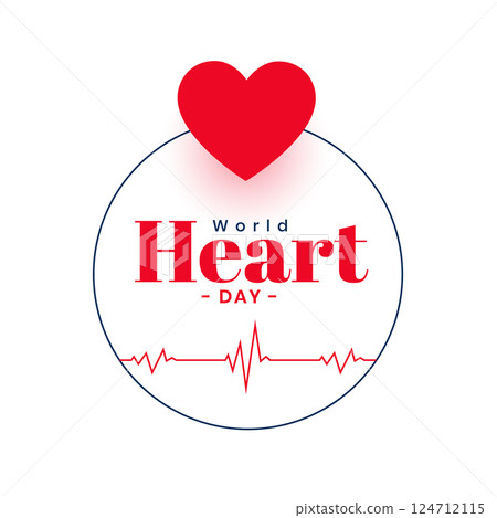 elegant world heart day cardiogram background for support and treatment 124712115