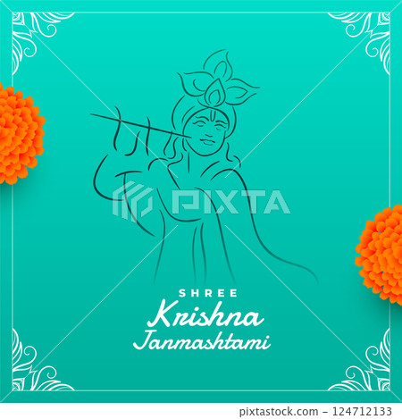 shree krishna janmashtami festival wishes card design 124712133