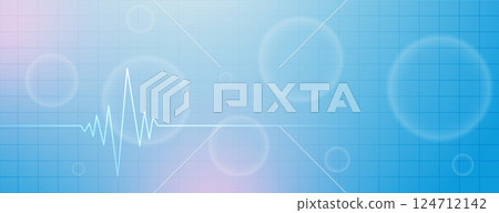 modern medical and health care blue banner with ECG line graph modern medical and health care blue banner with ECG line graph 124712142