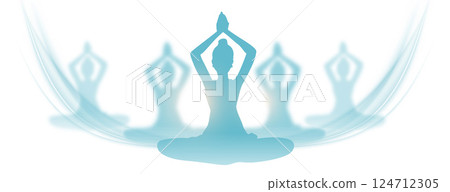 international yoga day event banner with meditation posture design 124712305