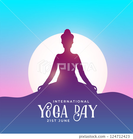 21st june international day background with meditation posture 124712423