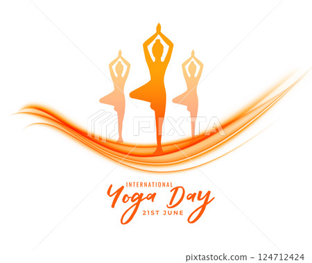 stylish international yoga day background inspire to practice 124712424