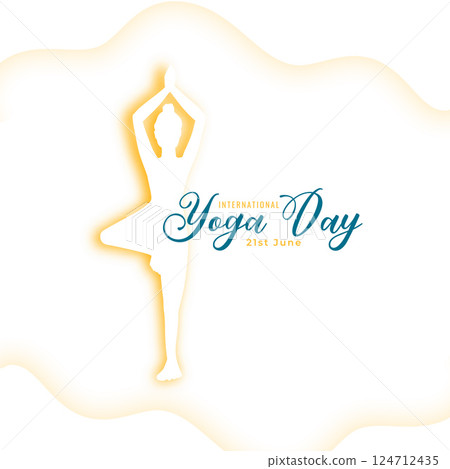 paper style happy international yoga day background of immunity and wellness 124712435