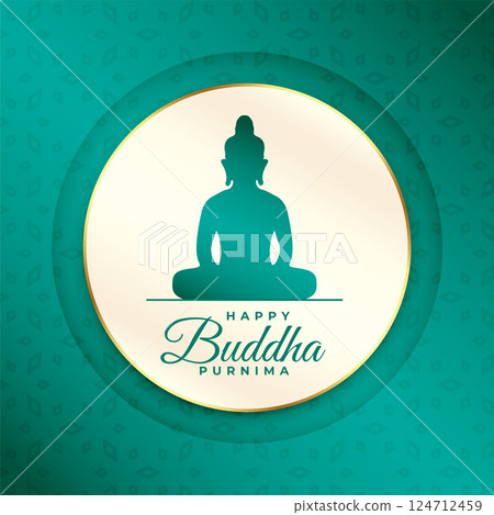eye catching happy buddha purnima background for spiritual knowledge 124712459