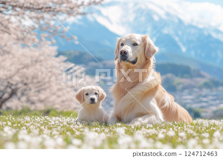 寵物與年度活動 |賞櫻(金毛犬) 寵物與年度活動 |賞櫻(金毛犬) 124712463