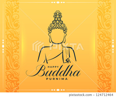 hand drawn lord buddha purnima background with shiny effect hand drawn lord buddha purnima background with shiny effect 124712464