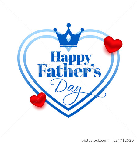 happy father's day event background with crown and love heart 124712529