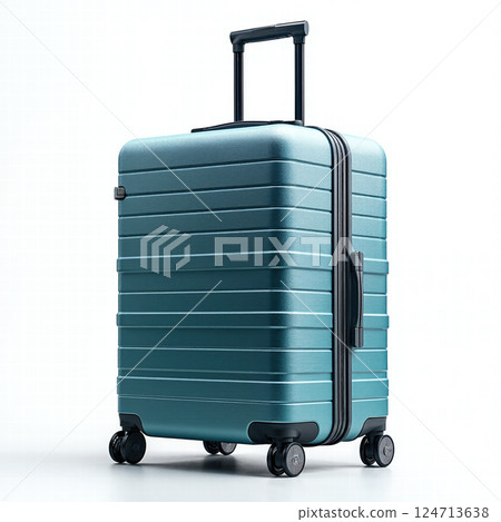 Stylish turquoise hard-shell suitcase for modern travel adventures and functionality 124713638