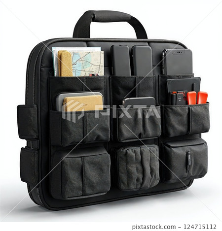 Versatile travel organizer bag with multiple pockets for gadgets and accessories 124715112