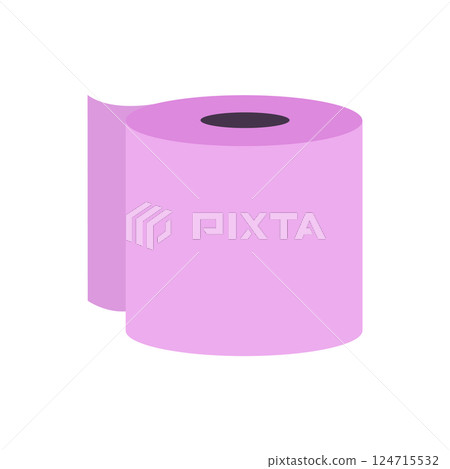 Pink Toilet Paper Roll isolated 124715532