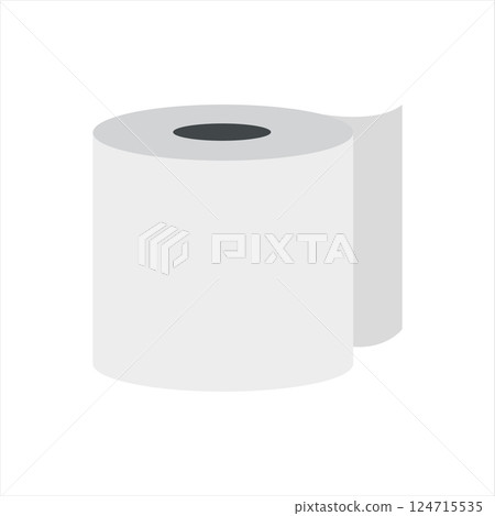White Toilet Paper Roll isolated White Toilet Paper Roll isolated 124715535