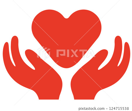 手上拿著一顆心的圖標 手上拿著一顆心的圖標 124715538