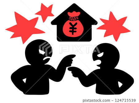 財產糾紛與麻煩的向量象形文字說明 財產糾紛與麻煩的向量象形文字說明 124715539