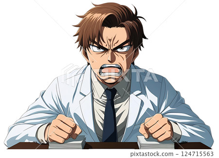 圖:一位男性研究員身穿白色外套和襯衫,背景為白色 圖:一位男性研究員身穿白色外套和襯衫,背景為白色 124715563