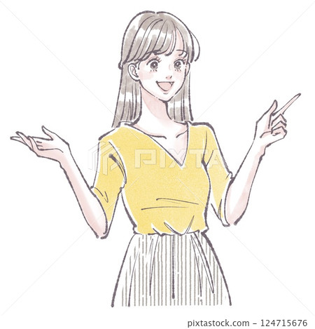 Illustration material of women and girls 124715676