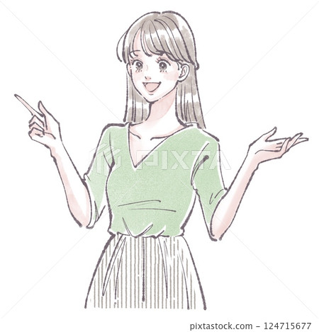 婦女和女孩插畫素材 婦女和女孩插畫素材 124715677
