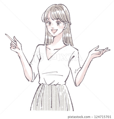 婦女和女孩插畫素材 124715701