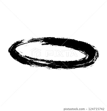 Hand-drawn brush strokes and doodle lines, oval and circular marker highlights, sketchy pen and pencil scribbles for underline or emphasis. Flat vector illustration isolated on white background. 124715742