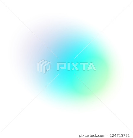 Abstract gradient background with blue and green aura, blurred modern shapes, violet bubble design, futuristic Y2K color palette. Flat vector illustration isolated on white background. 124715751