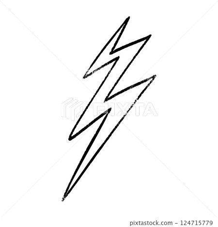 Lightning thunderbolt pictogram outline. Power logo with electric flash energy. Flat vector illustration isolated on white background. Lightning thunderbolt pictogram outline. Power logo with electric flash energy. Flat vector illustration isolated on white background. 124715779
