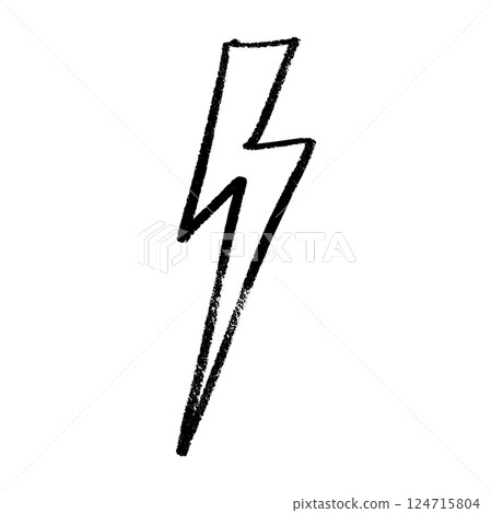 Lightning thunderbolt pictogram outline. Power logo with electric flash energy. Flat vector illustration isolated on white background. 124715804