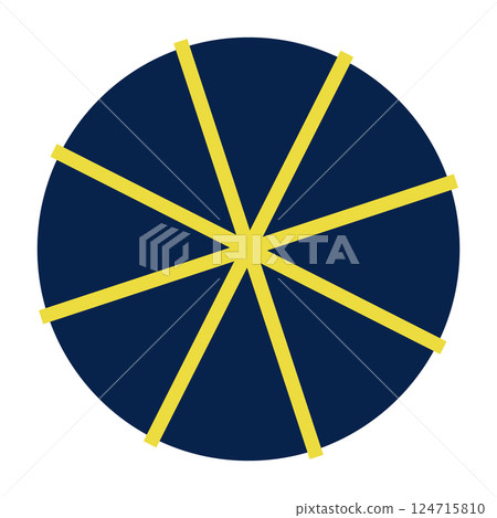 Colorful pie chart set with divided sections, circular infographic elements, geometric data visualization wheel, segmented diagram for statistics. Flat vector illustration isolated 124715810
