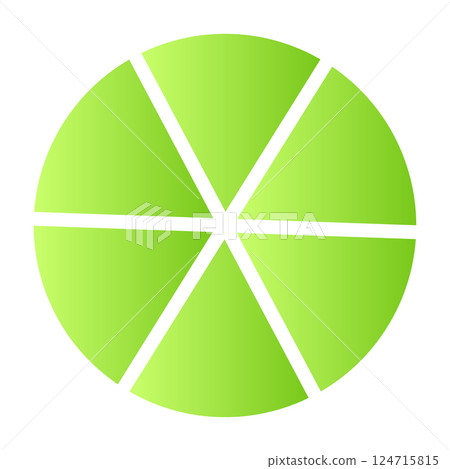 green 3D pie chart infographic, percentage donut diagram with divided sections, business analysis graph. Flat vector illustration isolated 124715815