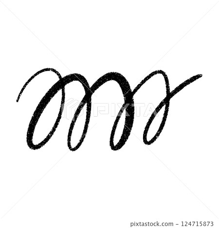 Flexible coil spring spiral. Thin wire curves in bouncing zigzag shapes. Flat vector illustration isolated on white background. 124715873