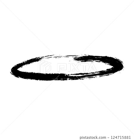 Hand-drawn brush strokes and doodle lines, oval and circular marker highlights, sketchy pen and pencil scribbles for underline or emphasis. Flat vector illustration isolated on white background. 124715881