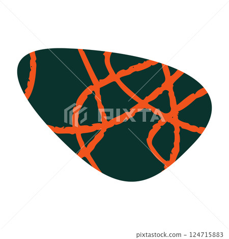 Abstract paper cutout shapes, organic geometric figures inspired, colorful summer texture, creative kid friendly design. Flat vector illustration isolated on white background. 124715883