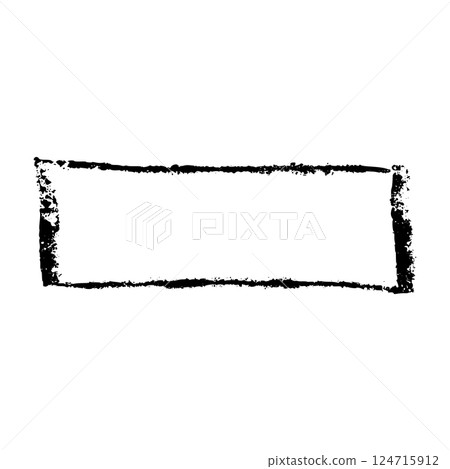 Hand-drawn rectangular frame with rough brush strokes, sketchy pencil and chalk outline, scribbled square border for design. Flat vector illustration isolated on white background. Hand-drawn rectangular frame with rough brush strokes, sketchy pencil and chalk outline, scribbled square border for design. Flat vector illustration isolated on white background. 124715912