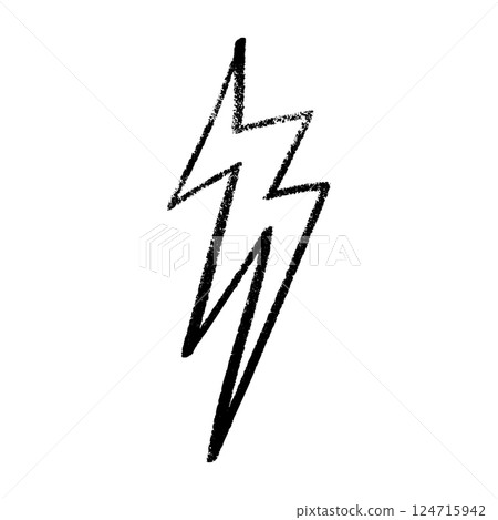 Lightning thunderbolt pictogram outline. Power logo with electric flash energy. Flat vector illustration isolated on white background. Lightning thunderbolt pictogram outline. Power logo with electric flash energy. Flat vector illustration isolated on white background. 124715942