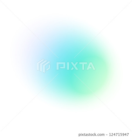 Abstract gradient background with soft blue and green hues, blurred fluid shapes, grainy watercolor texture, neon light mesh effect. Flat vector illustration isolated on white background. 124715947
