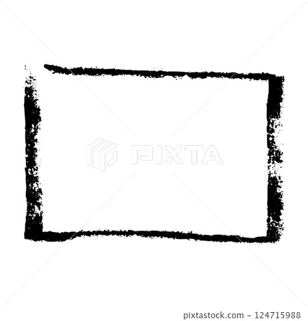 Hand-drawn rectangular frame with rough brush strokes, sketchy pencil and chalk outline, scribbled square border for design. Flat vector illustration isolated on white background. Hand-drawn rectangular frame with rough brush strokes, sketchy pencil and chalk outline, scribbled square border for design. Flat vector illustration isolated on white background. 124715988