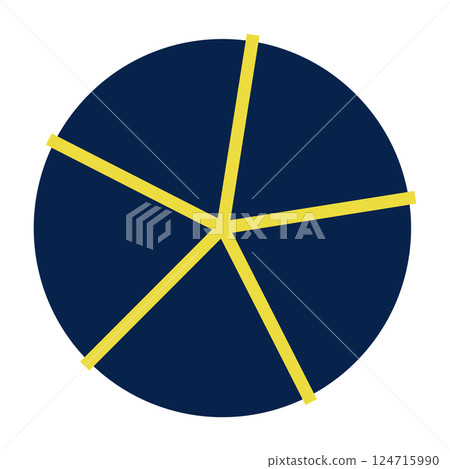 Colorful pie chart set with divided sections, circular infographic elements, geometric data visualization wheel, segmented diagram for statistics. Flat vector illustration isolated 124715990