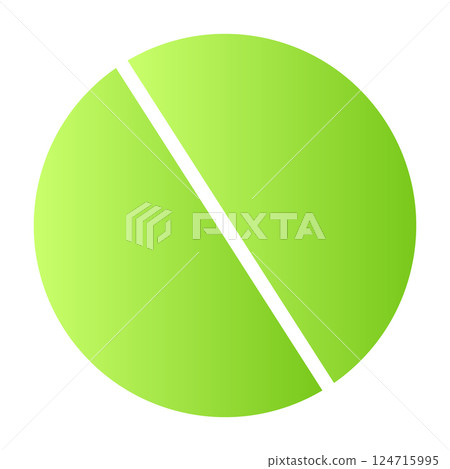 green 3D pie chart infographic, percentage donut diagram with divided sections, business analysis graph. Flat vector illustration isolated 124715995