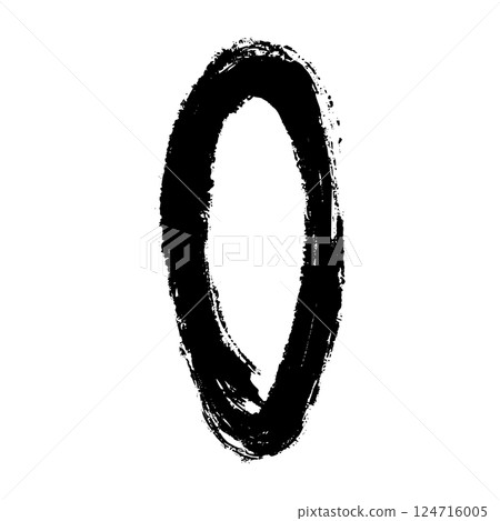 Hand-drawn brush strokes and doodle lines, oval and circular marker highlights, sketchy pen and pencil scribbles for underline or emphasis. Flat vector illustration isolated on white background. 124716005