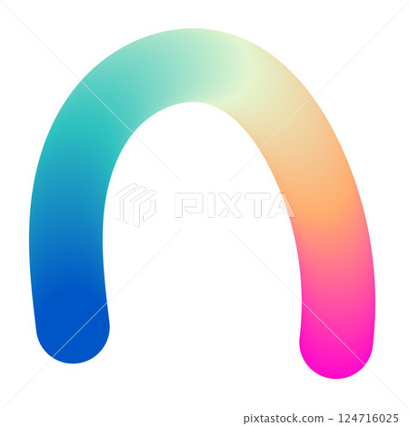 Abstract wavy gradient lines with fluid ribbon shapes, colorful 3D pattern, geometric and organic design elements. Flat vector illustration isolated on white background. 124716025
